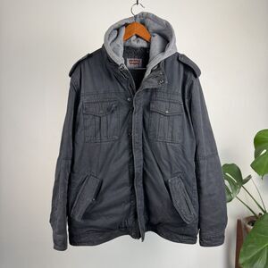 Levi’s Sherpa Lined Hooded Field Jacket Men’s XXL Gray (SEE DETAILS)